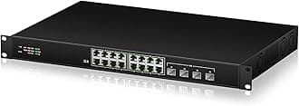 16 Port 2.5G Network Ethernet Switch, 16 x 2.5Gb RJ45 Ports, 4 x 10G SFP Slots, 240Gbps Switching Capacity, Desktop or Rack Mount/Metal Case/Fan Cooling/Plug and Play Unmanaged