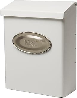 ARCHITECTURAL MAILBOXES Designer Galvanized Steel, Locking Wall Mount White with Satin Nickel