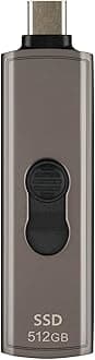 Transcend ESD330 512GB External SSD, Up to 1,050MB/s, Type C USB Flash Drive for iPhone17/16/15/iPad/Mac/Windows/Android/Tablet/PC/Gaming Console, Portable SSD with Retractable Connector Metal Case