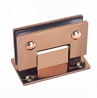 Heavy Duty 90 Degree Clamp for Cabinet Door Glass Showcase Glass Shower Doors Wall to Glass Hinges Replacement Parts (Rose Gold Chrome)