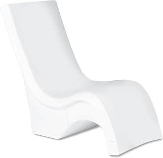 Vero Pool Chair, Fade-Resistant, Waterproof Patio Furniture for Sun Shelf, Use in Pools up to 15-Inches of Water, Weighted, White