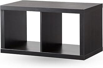 MAC KALLAX Storage Display Shelving Drawer Unit Shelf Insert Box Bookcase Rack Bedroom Hallway Living Room Shelf Storage Corner(Black - Brown 77x42)