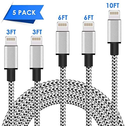MFi Certified Cable 3FT 3FT 6FT 10FT Nylon Protable Braided USB Fast Charging& Syncing Cord Compatible Charger XS/MAX/XR/8/8 Plus/ 7/7 Plus/6s/6s Plus-108