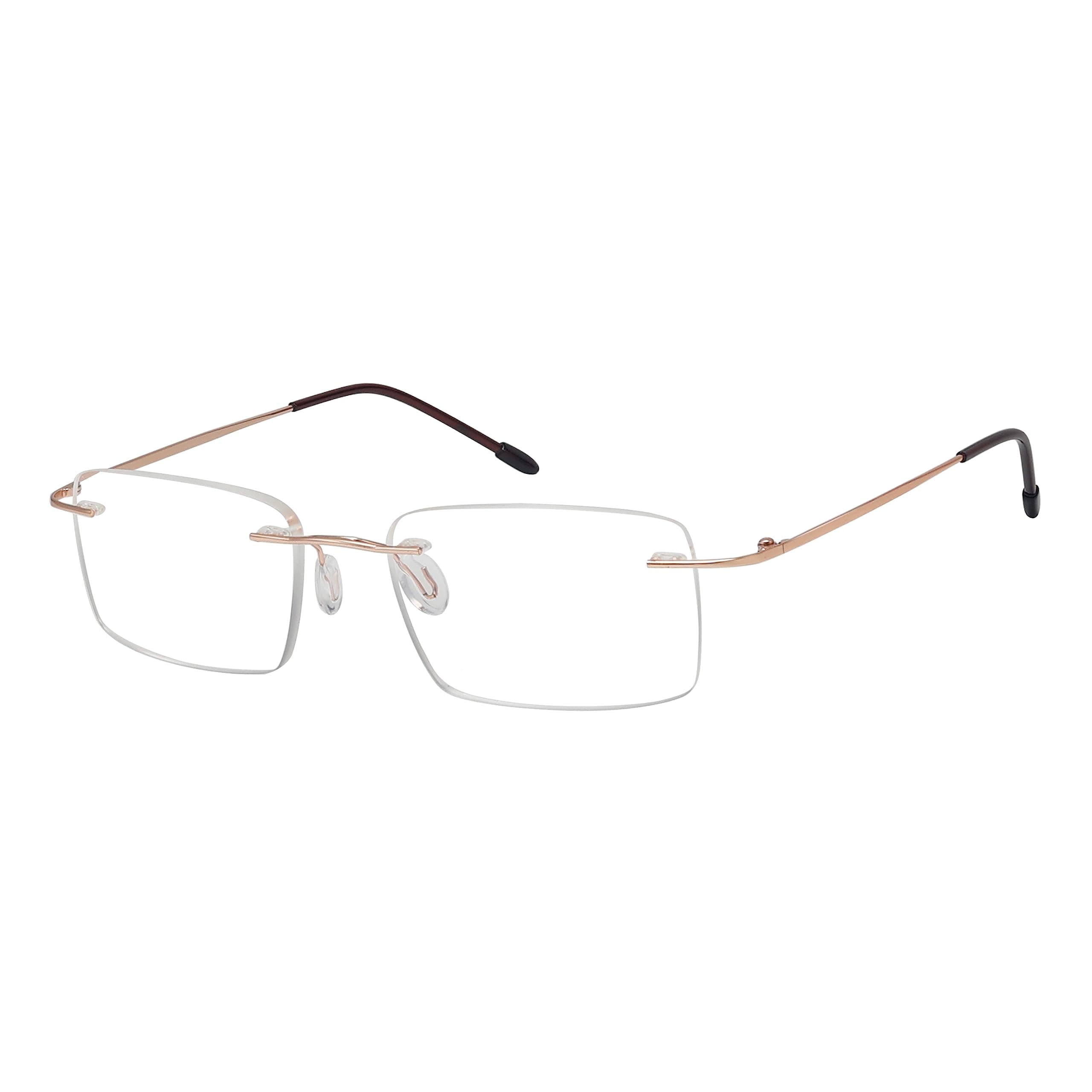 Eyekepper Frameless Reading Glasses for Men Reading - Rectangle Rimless Reader Eyeglasses Gold,+3.00