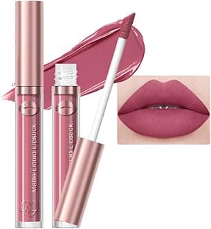 Rich Maroon Matte Liquid Lipstick Lipgloss for Women, Highly Pigmented Rich Colors Lip Stain, Matte Larga Duracion 24 Hour Lipstick Lip Stains Not Fade Waterproof Lipstick Makeup 07#