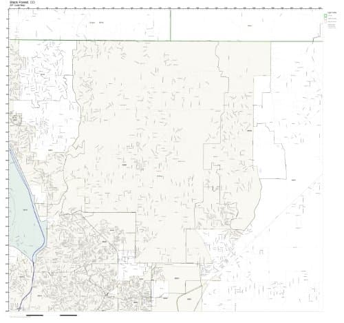 ZIP Code Wall Map of Black Forest, CO ZIP Code Map Laminated