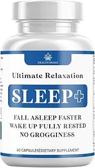 Relaxation Sleep Aid, Natural Non-Habit Forming, Sleep Supplement Developed to Support for Longer & Better Sleep, Chamomile, Magnesium, Melatonin, Ashwagandha, GABA, Drug-Free (60 Count)