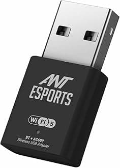 Ant Esports AE600B 600 Mbps Wi-Fi + Bluetooth USB 2.0 Mini Dongle for Desktop Laptop PC I 2.4 & 5Ghz I WiFi 5 802.11AC