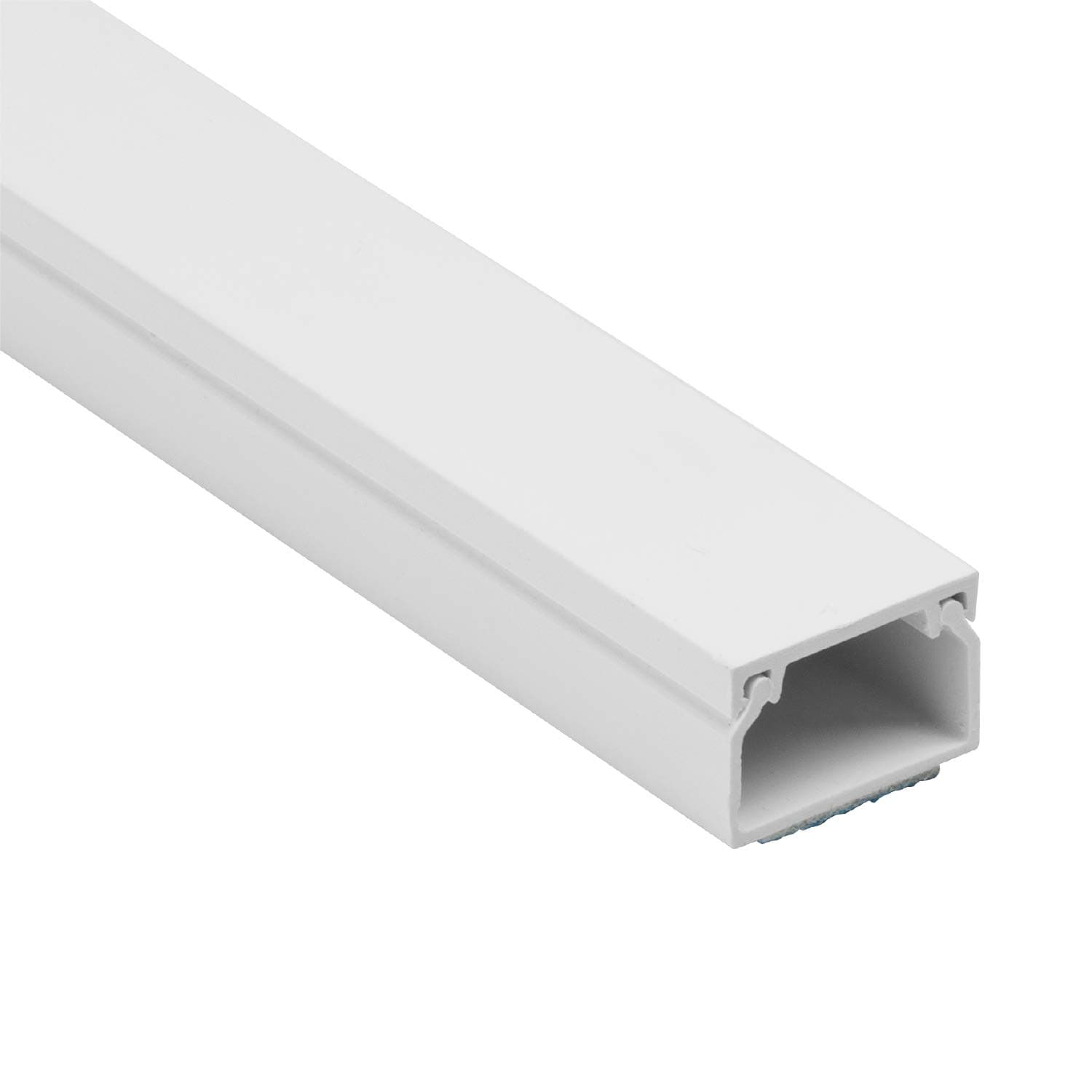 D-Line 1D2516W Square Box Cable Trunking, Self-Adhesive Cable Hider, Cable Management to Hide Single Cables - 1 x 25mm (W) x 16mm (H) - x 1 Meter Length - White