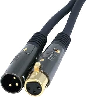 6ft Premier Series XLR Male to XLR Female 16AWG Cable (Gold Plated) [Microphone & Interconnect]