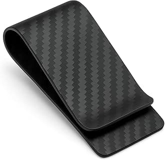 Carbon Fiber Wallet Money Clip for Cash and Credit Card, Super Slim & Light Minimalist Holder Clip for Men