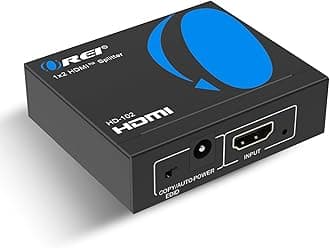 - Orei HD-102 4K HDMI Splitter 1in2 Out - 1 Port to 2 Display Duplicate/Mirror - Ver 1.4 Certified for Full HD 1080P & 3D Support - Not Compatible with Mobile Phones - USB Powered, Black