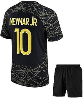Football Club Team Official Jersey Tshirt with Shorts Neymarr Junior 10 (Kids,Boys,Men)