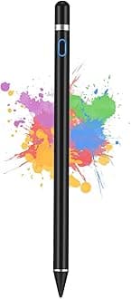 Stylus Pen for Touchscreen, DOGAIN iPad Pencil 1.5mm Fine Point Rechargeable, Tablet Pen for Drawing/Writing/Playing, Stylus Pen for iPad/iPad Air/Mini/Pro/Android/iPhone and Most Device(Black)