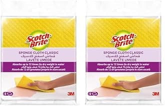 Scotch-Brite Sponge Cloth, Yellow, 5 Sponges - Ideal Everyday Washing up Sponge for Kitchen, Bathroom, and Household, use on Non-Stick Cookware and Glass (Pack of 2)