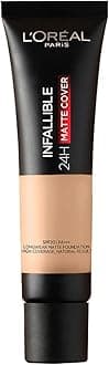 L'Oréal Paris Liquid Foundation, Waterproof, Sweatproof and Heatproof, Oil-Control, Infallible 24H Matte Cover, 250 Radiant Sand, 35 ml