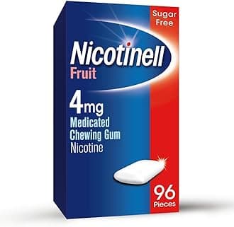 Fruit Gum 4mg (96 Pieces), Stop Smoking Aid, Sugar Free Nicotine Gum, Mild Fruit Flavour, 4mg Extra Strength for Heavy Smokers, Quit Smoking Aid