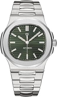 Pagani Design 1728 Elegant Men's Automatic Mechanical Watch Full Stainless Steel Synthetic Sapphire 100m Waterproof Luminous Sports WristWatches