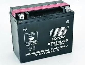 Outdo UTX20L-BS Motorcycle Battery, 12V/18Ah/10HR, Made in Thailand