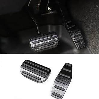 Aluminium Alloy/Rubber Fit for Suzuki Jimny 2/4Door Automatic Transmission 2019-2025，Brushed Auto Brake Pedal Pad Gas Accelerator Pedal Cover Car Refit Accessories (Black)
