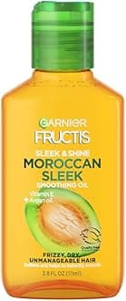 Fructis Sleek & Shine Moroccan Sleek Smoothing Oil for Frizzy, Dry Hair, Argan Oil, 3.75 Fl Oz, 1 Count (Packaging May Vary) | Moroccan Sleek, for Frizzy, Dry Hair, 3.75 Fl Oz, 1 Count, Packaging May Vary