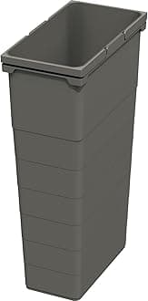 NINKA 5074.90 42514 Rubbish Bin 42 Litres with Handles for Waste Bin Plastic Dark Grey Silver 42 L