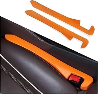 Super Flexible Car Seat Gap Filler,Durable Car Organizer Between Seats for Tightly Filling Seat Gaps,Universal CCar Side Seat Gap Filler CCar Accessories for Women & Men (Orange/2PCS)…