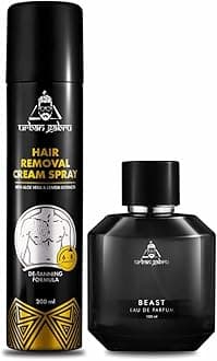 Urbangabru Hair Removal Cream Spray (200 ML) + Beast Perfume for Men (100 ML) - Men's Grooming Combo Kit