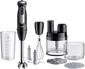 Braun MultiQuick 5 Pro MQ55755M - Electric Hand Blender with 25 Speed Levels, Easy Click System Plus, 4-Piece Accessory Set, 1000 Watt, Black
