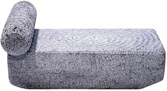 Mahi Store Stone Ammikallu Hand Grinder/Sil Batta/Khalbatta/Ammi Mixer, Mortar Pestle for Kitchen, Traditional Grinder and Ammi Large Size for Kitchen (Grey) (10 x 5 inch)