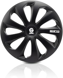 SPARCO SPC1470BK Sicilia Wheel Covers, Black, Set of 4, 14"