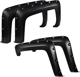 4pcs Fender Flares Compatible with Chevy Silverado 2500HD/3500HD 2014-2018, 6.5' & 8' Long Bed Models(Regular Cab and Extended Cab) Smooth Pocket Rivet Style Paintable