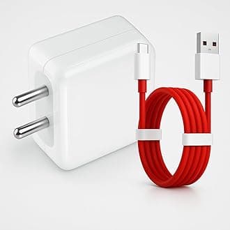 Oneplus 65W Type-C Supervooc Charging Charger with USB C 1M Cable, Dash/Superdart/Wrap/Vooc Compatible with Oneplus 13,13R,13S,12,12R,11,11R,10 Pro,10R,10T,9 Pro,9R,8Pro,Nord 5,CE5,Open|65 watt- White