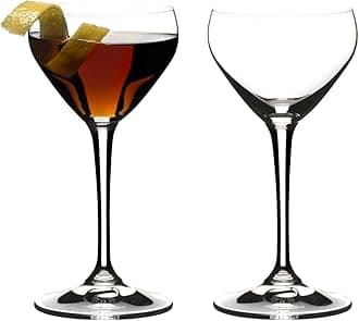Riedel Drink Specific Glassware, Nick & Nora Cocktail Glass, 4oz, Old-Fashioned Stemmed Cocktail Glasses, Martini, Manhattan, Set of 2