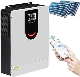 Hybrid Inverter 48V DC to 220V AC Off Grid, Hybrid All-in-One Inverter Off-Grid with 120A MPPT Solar Charger Controller (PV Array MPPT Voltage Range 60-450Vdc)
