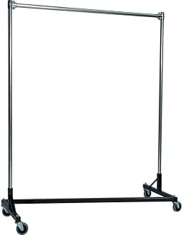 Z-Rack, Heavy Duty Clothes Rack 72" L x 60" Uprights, Single Rail Black 272601BLK