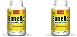 Jarrow FormulasBoneUp - 360 Capsules - Micronutrient Formula for Bone Health - Includes Natural Sources of Vitamin D3, Vitamin K2 (as MK-7) & Calcium - 180 Servings (Pack of 2)