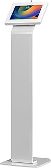 CTA Digital Premium Kiosk Floor Stand – CTA Locking Support Base Kiosk for iPad 11 (A16) - Pro 11-inch M4 - Air 11-inch M3- iPad 10th Gen - Galaxy Tab & More Tablets - White - (PAD-PARAFW)