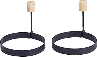 Non-Stick Fried and Poached Egg and Pancake Cooking Rings, Round Shaped, PFOA and BPA Free, Set of 2