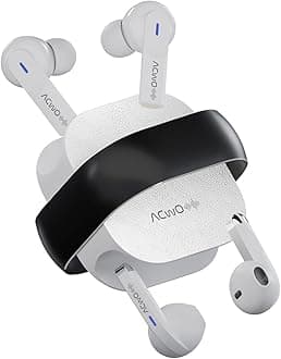 - Dwots Fire India's First in Ear + Half-in-Earbuds in One Case, 3+3 EQ Modes, Wireless Charging Enabled, AI-ENC with Quad Mic - Moon White