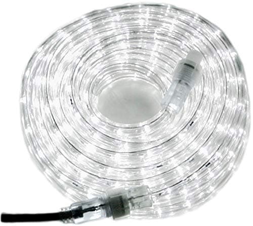 Izzy Creation 24ft Daylight White LED Rope Lights Kit, Plugin, Indoor/Outdoor Lighting, 1/2" Diameter Commercial Grade Clear Tube, Connectable,120V UL Listed, Home, Garden, Patio, Shop, Christmas