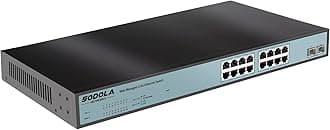 SODOLA 16 Port 2.5G Web Managed Switch,16 x 2.5G Base-T Ports, 2 x 10G SFP+, Link Aggregation/QoS/VLAN/IGMP,1U Mounted 2.5Gb Network Switch