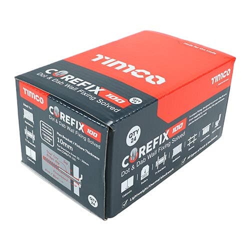 TIMCO Corefix 100 Dot & Dab Wall Fixing - 5.0 x 100m - Box of 24m