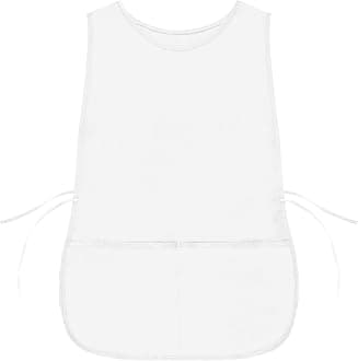 DALIX Cobbler Apron 2 Pockets Smock Regular 28.5" x 18.5" White