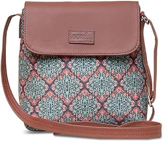 ZOUK Kolkata Nouveau Motif Printed Women's Hand Crafted Vegan Leather Green Flap Sling Bag