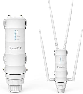 AC1200 Outdoor WiFi Extender, Weatherproof Dual Band Outdoor Access Point with POE, High Power Long Range WiFi Extender Signal Booster, 4x7dBi Antennas, AP/Router/Repeater Mode