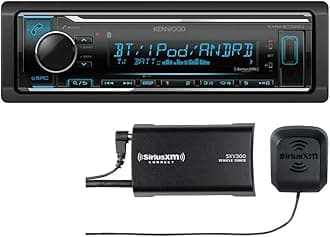 KMM-BT332U Bluetooth Car Stereo with USB Port, AM/FM Radio, MP3 Player, Multi Color LCD, Detachable Face, Built in Amazon Alexa Plus SXV300V1 SiriusXM Tuner