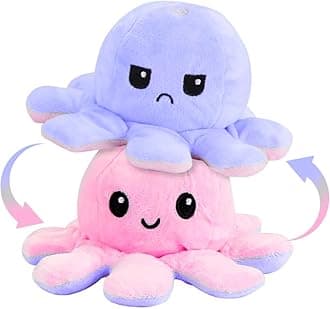 Storio Toy Octopus Plushie Reversible Soft Toys for Kids | Plush Soft Toys for Baby Boys and Girls| Best Gift | Octopus Soft Toy for Kids -PurplePink