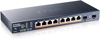 Zyxel 8-Port Multi-Gig 2.5G Cloud/Smart-Managed PoE++ Switch | 8x PoE++ (60W) | 2x 10G SFP+ | Desktop/Wall Mount [XMG1915-10EP]