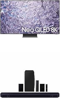 SAMSUNG 85-Inch Class Neo QLED 8K QN800C Series Mini LED Quantum HDR Smart TV (QN85QN800C, 2023 Model) w HW-Q910C 9.1.2ch Soundbar w/Wireless Dolby Audio, Rear Speaker Included (Newest Model)